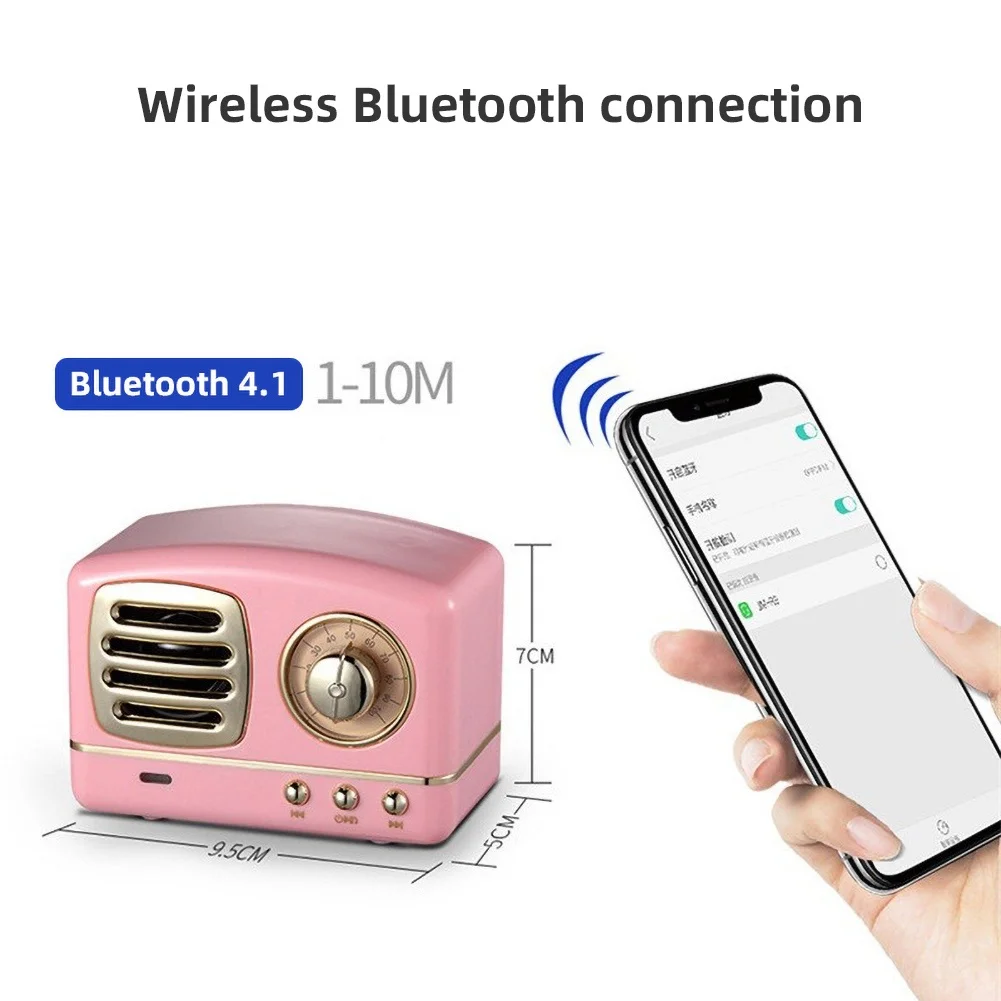 Retro Bezdrôtový Vintage Prenosné Bluetooth Stereo Reproduktorov Bass Enhanced USB TF Card, hlasité Telefonovanie