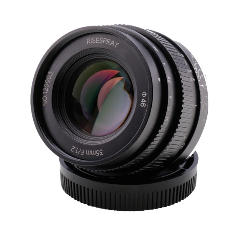 RISESPRAY 35mm F1.2 Objektív pre Sony E-mount pre M4/3 pre Fuji XF APS-C Fotoaparát Príručka Mirrorless Fixed Focus Objektív A6500 J