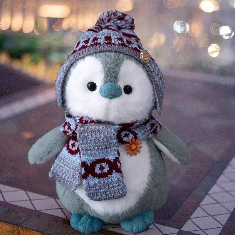 Roztomilý Plyšáka Nosiť Šatku Sveter Klobúk Penguin Plushies Bábiky Plnené Snehu Spp Penguin Hračky Pre Deti, Vianoce, Narodeniny