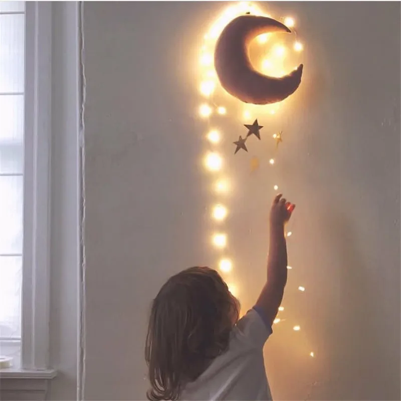 Ručné Hviezdy, Mesiac Plyšová Detská Dekor Detská Postieľka Baby Detská Izba Dekorácie