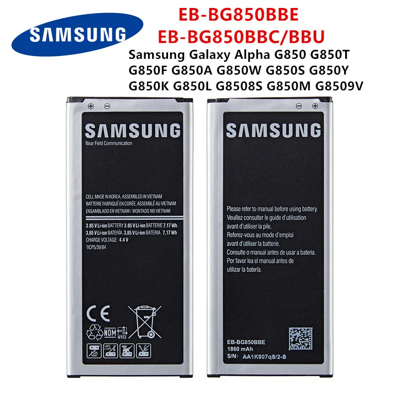 SAMSUNG Pôvodnej EB-BG850BBE EB-BG850BBC/BBU 1860mAh batérie Pre Samsung Galaxy Alfa G850 G850A G850W/S/Y/K/M G8508S G8509V NFC