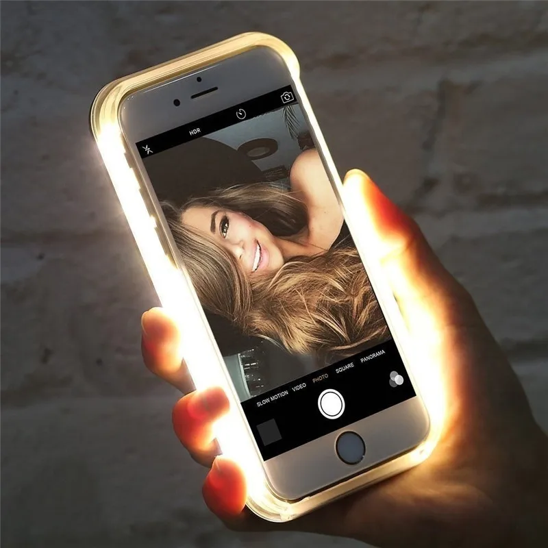 Selfie Svetlo Telefónu, Pre iPhone 11 XS Max XR puzdro Pre iPhone 6 6s Plus so Svetlami, Flash Luxus Pre i Phone 7 8 Plus X Kryt