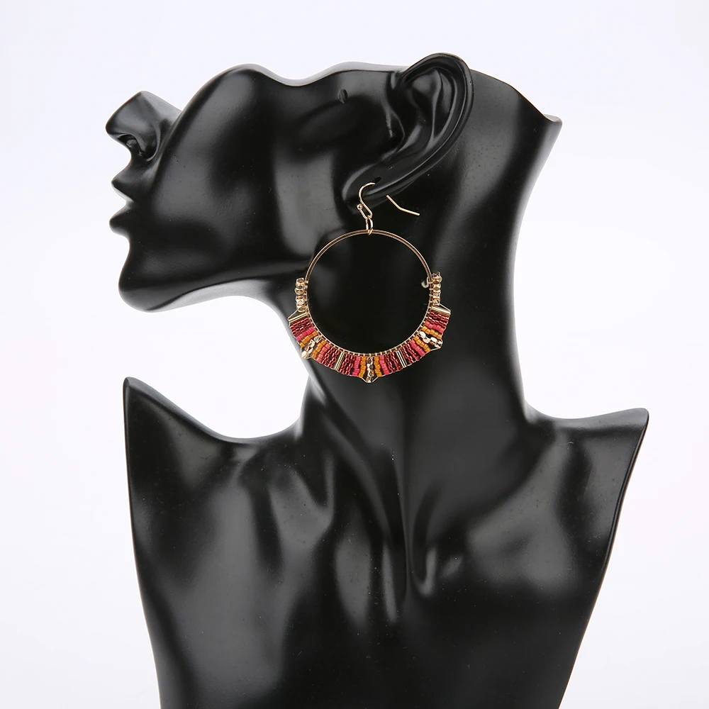 SHINUS BOHO Náušnice pre Ženy Móda Geometrické Mix-farebné Kúzlo Náušnice MIYUKI pendientes mujer moda 2019 MIYUKI Šperky Žena