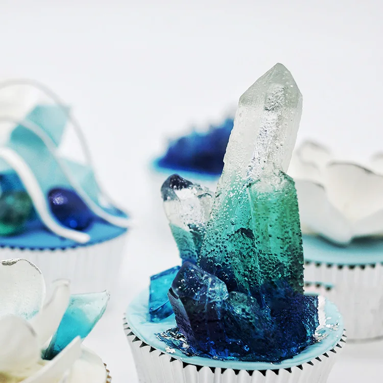 Silica gel 3D crystal cencúľ Silikónové formy tortu chocolat silikónové formy candy plesne 4 tvar aróma kameň, kamenný stĺp formy