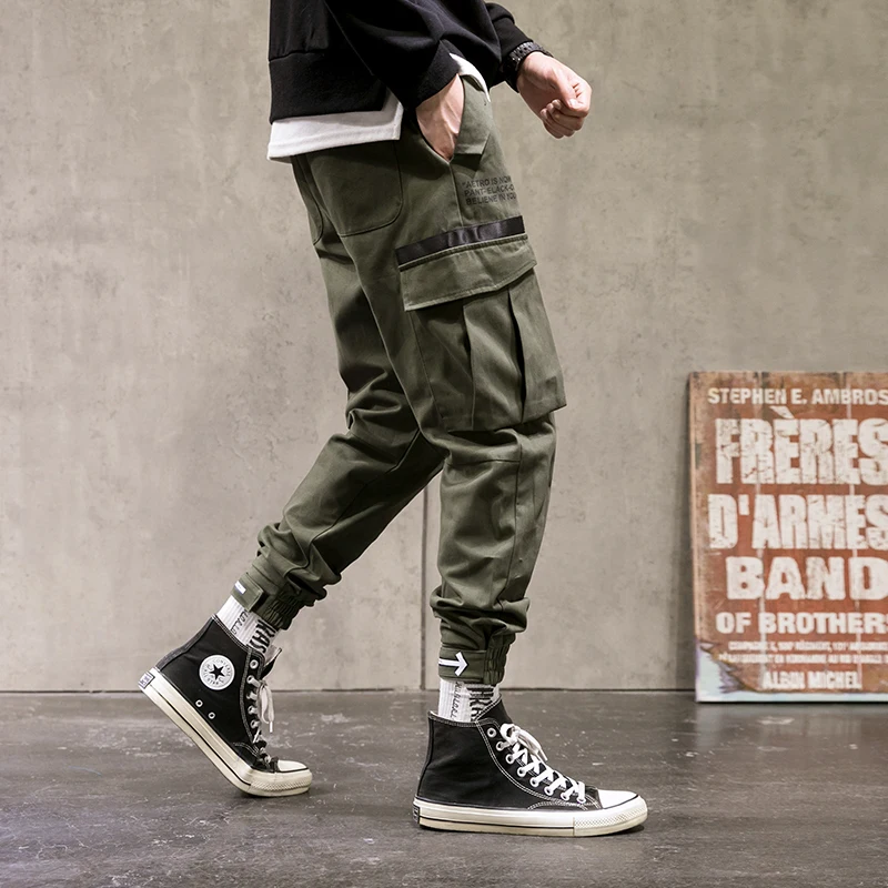 SingleRoad Mens Cargo Nohavice Muži Móda 2021 Bočné Vrecká Joggers Hip Hop Harajuku Japonský Streetwear Nohavice Mužské Nohavice Mužov