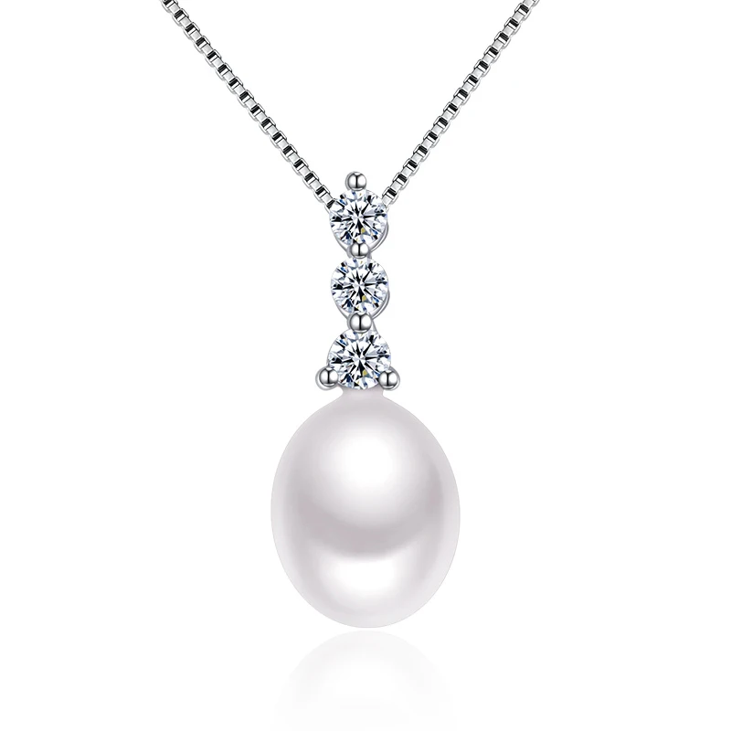 Sinya Vysoký lesk Prírodné perly, prívesok charm náhrdelník v 925 sterling silver pre ženy Mama milenca módny dizajn Vianočný darček