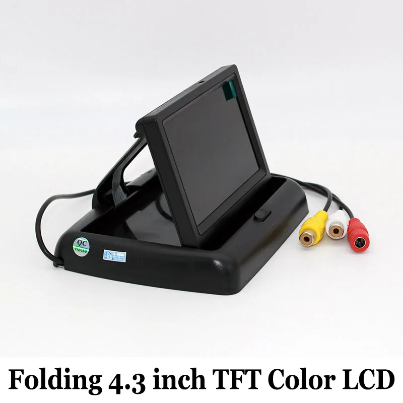 Skladacie 4.3 Palcový TFT Farebný LCD displej HD Auto Obrazovky Monitora Parkovací Senzor Video Monitor Auto Spätné Zálohu na Zadnej strane Fotoaparátu