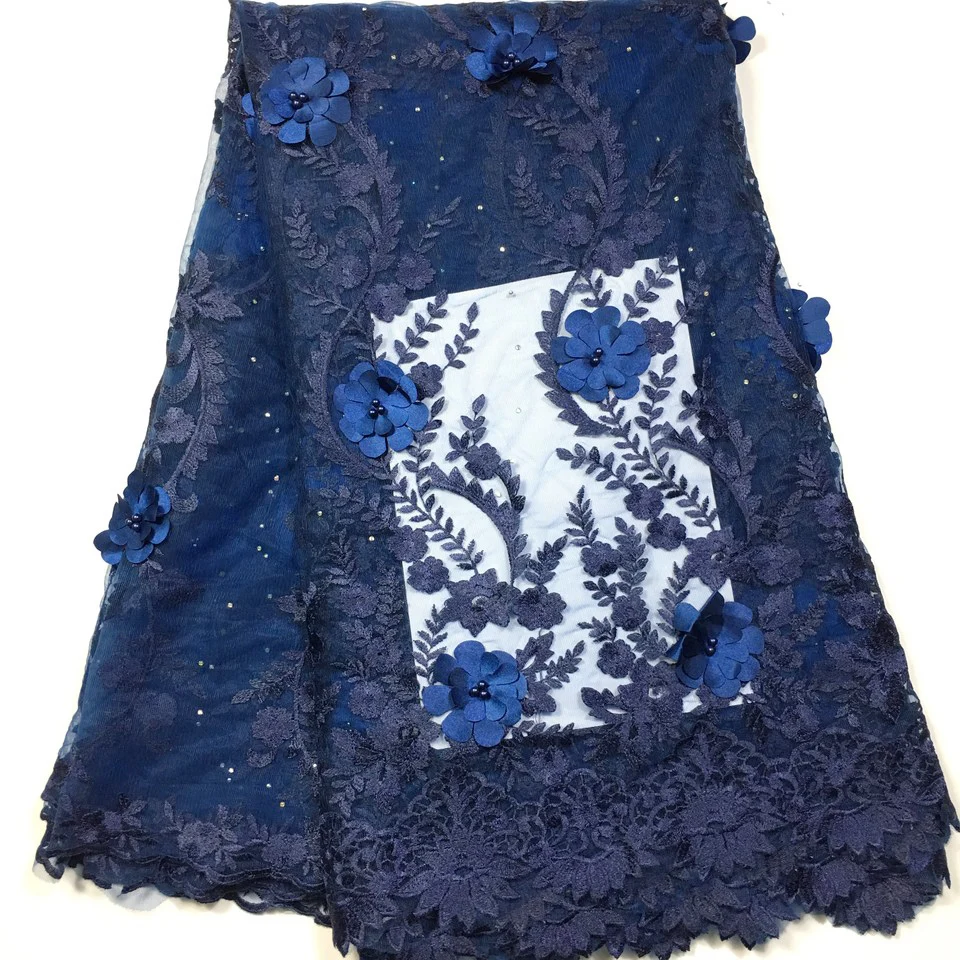 Sky blue (nebeská modrá Svadobné francúzskej čipky textílie korálkové afriky tylu čipky textílie 5 metrov za veľa čistej textílie, čipky na šaty M2845