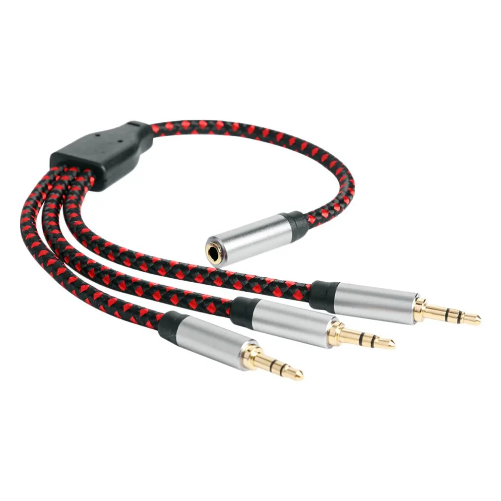 Slúchadlá Rozdeľovač Audio Kábel 3,5 mm Žena na 3 Male Jack 3,5 mm Splitter Adaptér Aux Kábel pre Telefón, MP3 Prehrávač