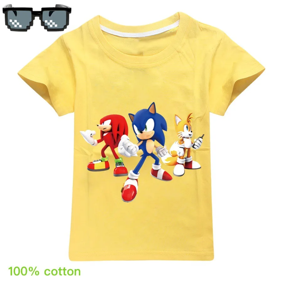 Sonic the hedgehog Oblečenie Dieťa T-shirt Deti Krátke Rukáv Tričko Dievčatá Hore Chlapec Oblečenie Bavlna Dievčatá T-shirt Dieťa Dievča Leta