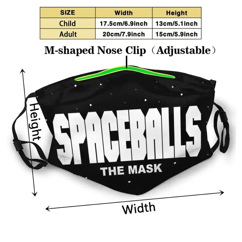 Spaceballs Vlastný Dizajn Pre Dospelých, Deti Proti Prachu, Filter Diy Roztomilý Tlač Umývateľný Maska Spaceballs Masku Na Tvár