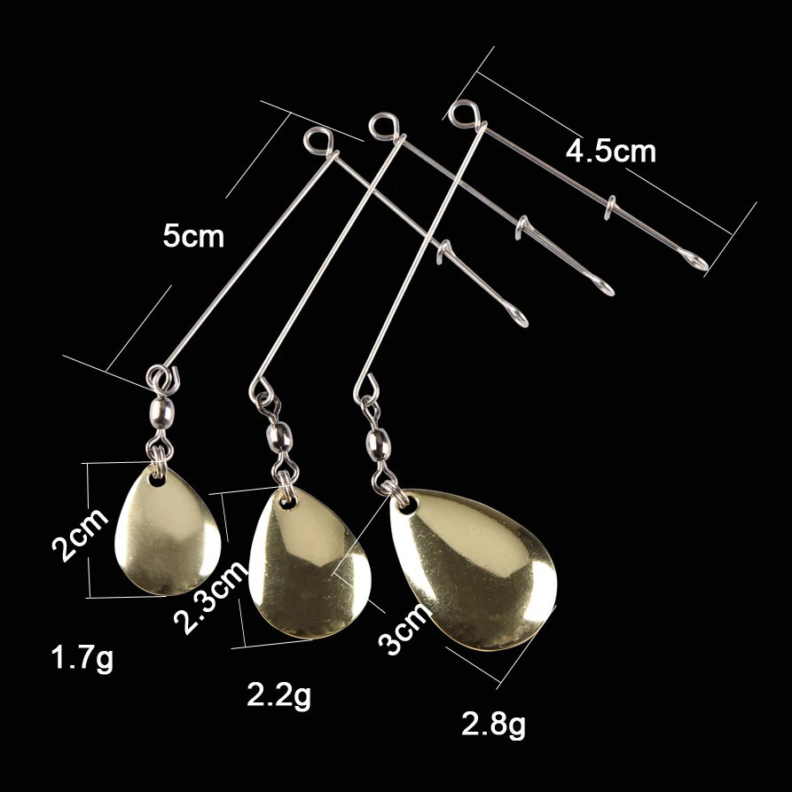 Spinpoler 5 ks Lyžice Lákať 1.7 g 2.2 g 2,8 g/ 2,3 g 3.1 g Metal Silver/Gold Lyžice Paillette Basy Návnad Kaprov Rybárskych potrieb