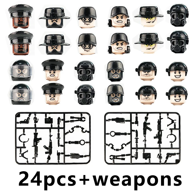 Stavebné bloky Mestskej polície swat zbrane, zbraň vojenské stormtrooper armády sily vojny hračky pre chlapcov mini bloky technic minifigures