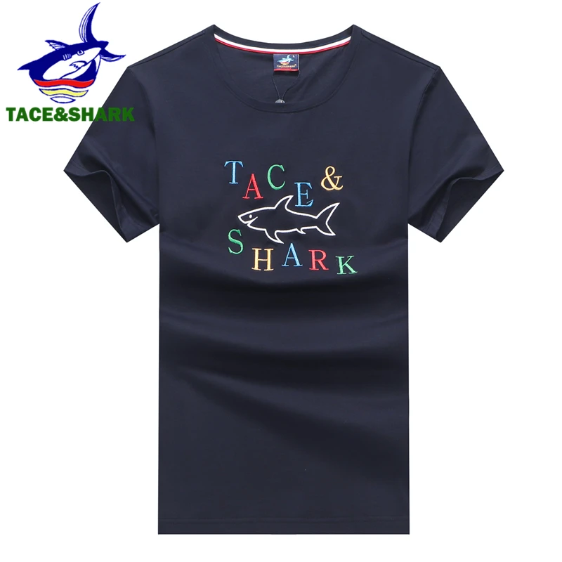 TACE&SHARK Značky Lete Shark List Výšivky Krátky Rukáv T-shirts 2020 Fashion Tričko Bežné Mens Tshirts Tees Oblečenie