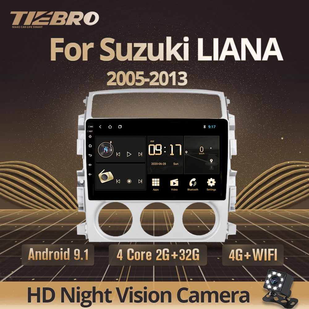 TIEBRO 2DIN Android 9.0 autorádia Pre Suzuki LIANA 2005 -2013 Prehrávač Multimediálnych súborov S 2.5 D Dotykový Displej, WIFI, 2din Gps, DVD Prehrávač
