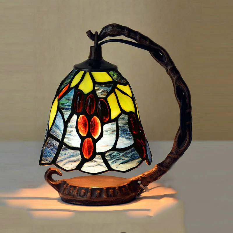Tiffany Stolové Lampy, Luxusné Dávnych Záhrada E14, Nočné Lampy, Obývacia Izba Dekorácie Nočné Svetlo Spálňa Lampa
