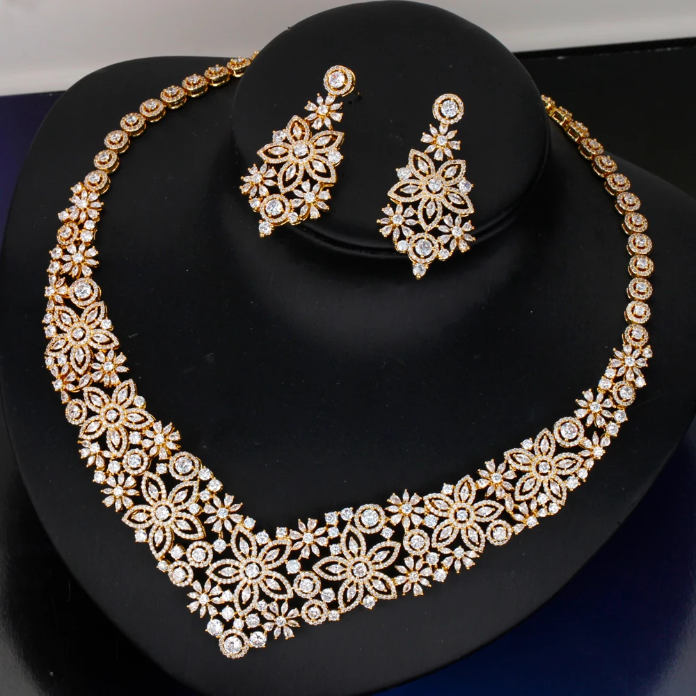 TIRIM Dubaj Svadobné Zirkónmi, Šperky Sady Pre Ženy Strany, Luxusné Nigéria CZ Kryštálmi Svadobné Šperky Sady