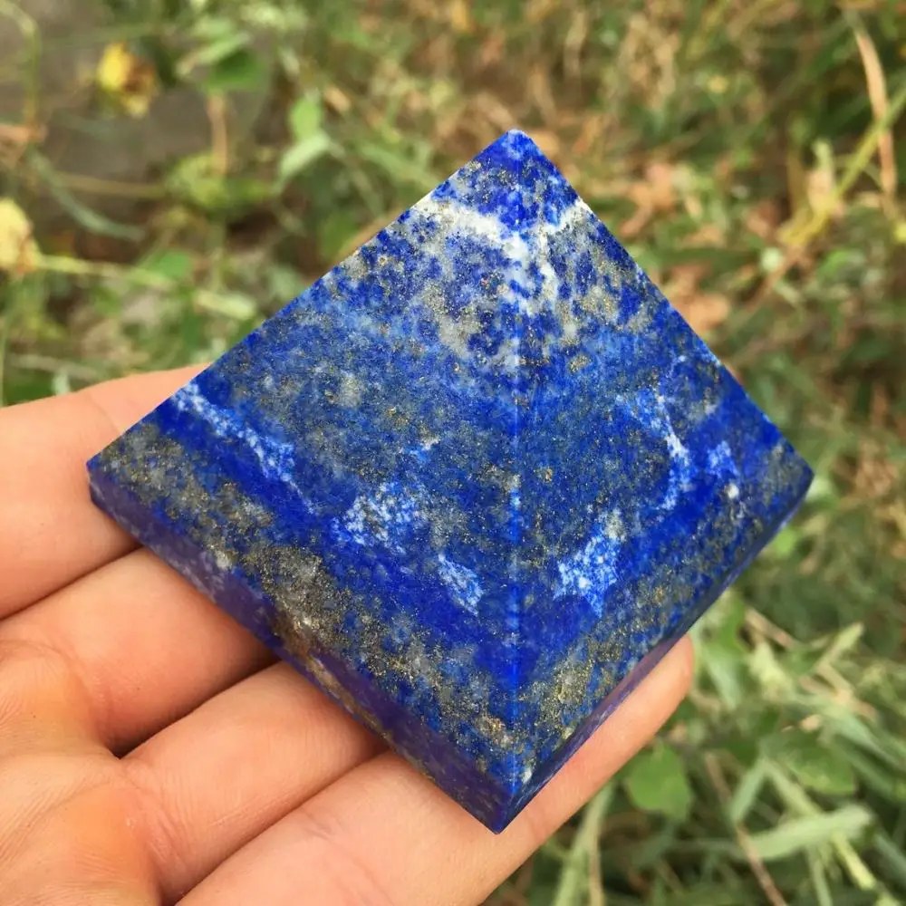 TOP!! 50MM Prírodné Lapis Lazuli Quartz Crystal Pyramid Rán