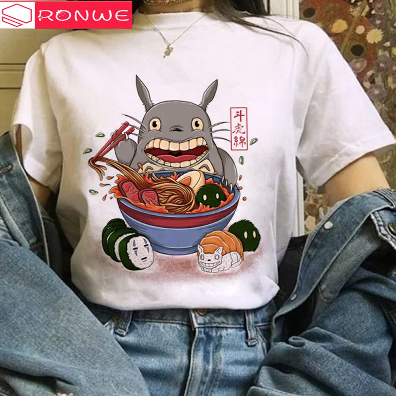 Totoro Štúdio Ghibli Harajuku Kawaii T Shirt Ženy Ullzang Hayao Miyazaki Tričko Legrační Karikatúra T-shirt Roztomilé Anime Top Tee Žena
