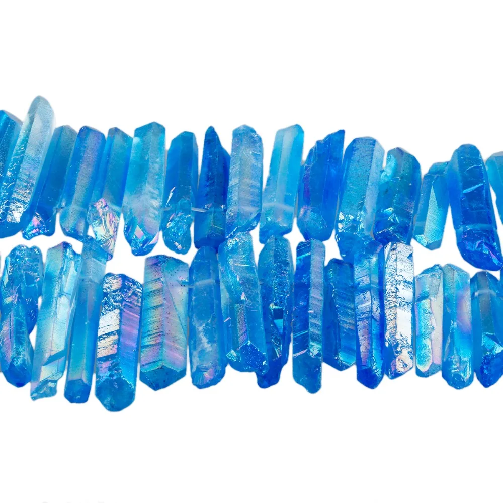 TUMBEELLUWA Crystal Bodov Titán Potiahnutý Quartz Drsné Palice Hrotmi Bod Korálky 15 palcov Oblasť Hornej Vŕtané