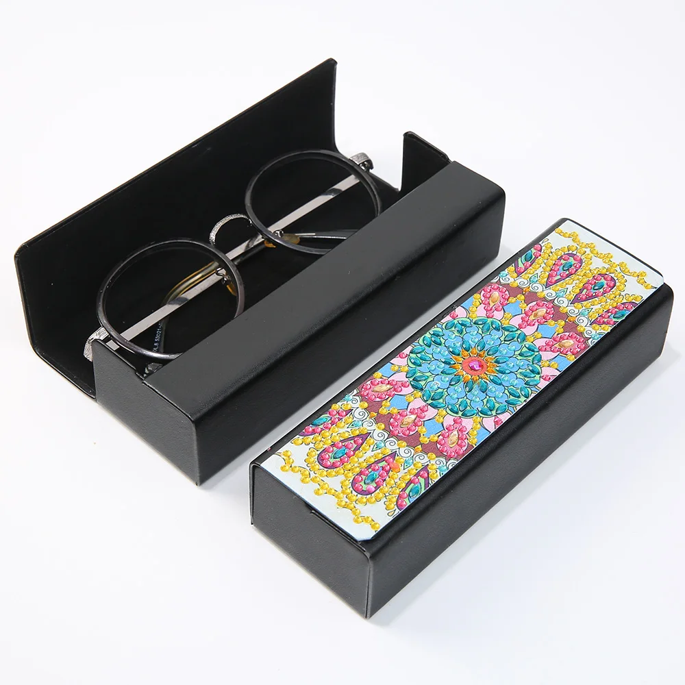 Tvorba DIY Diamond Maľovanie Okuliare Box Kožené Cestovné slnečné Okuliare Úložný Prípade, Osobné Ručné Darček k Narodeninám Príslušenstvo
