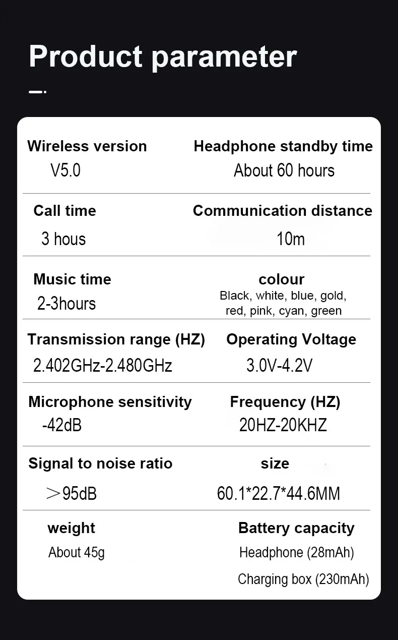 TWS Bluetooth 5.0 Slúchadlo Dotykový Ovládací WirelessHeadphone Stereo Športové Vodotesné Slúchadlá Slúchadlá S Mikrofónom PK i9000
