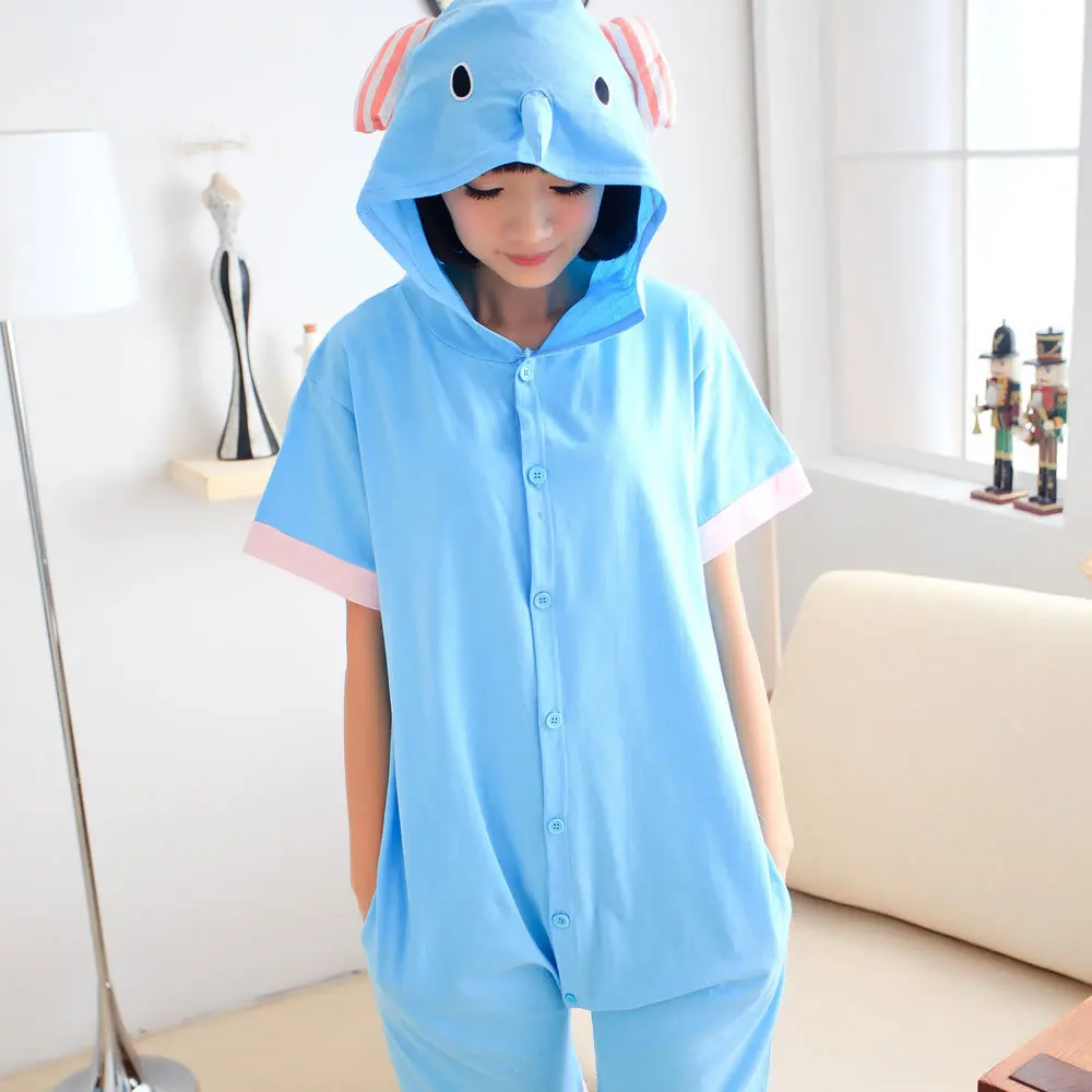 Unisex Lete Onesie Zvierat Pijama Anime Sleepwear Bavlna Jumpsuit Pyžamo Dospelých Pyžamo Strany pjs ženy nastaviť Slon