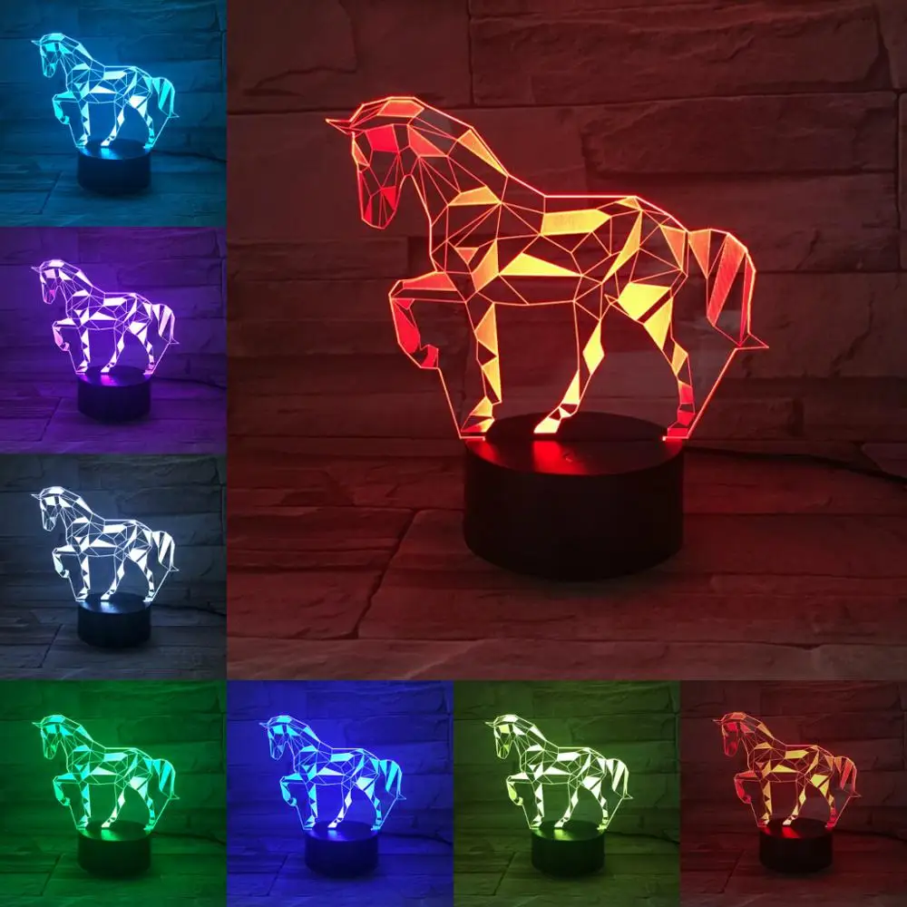 USB 3D Lampa Multicolor prebaľovací Stôl Vedľa Dotyk Diaľkové Spanie Nočné Svetlo Fáze svetelný Efekt Dieťa Vianočné Dovolenku Dary