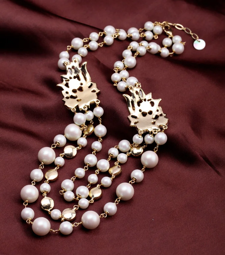 Ušľachtilý Luxusné Multi Layer Simulované Perly Náhrdelník Módne Šperky Ženy Príslušenstvo Deň Matiek Darčeky