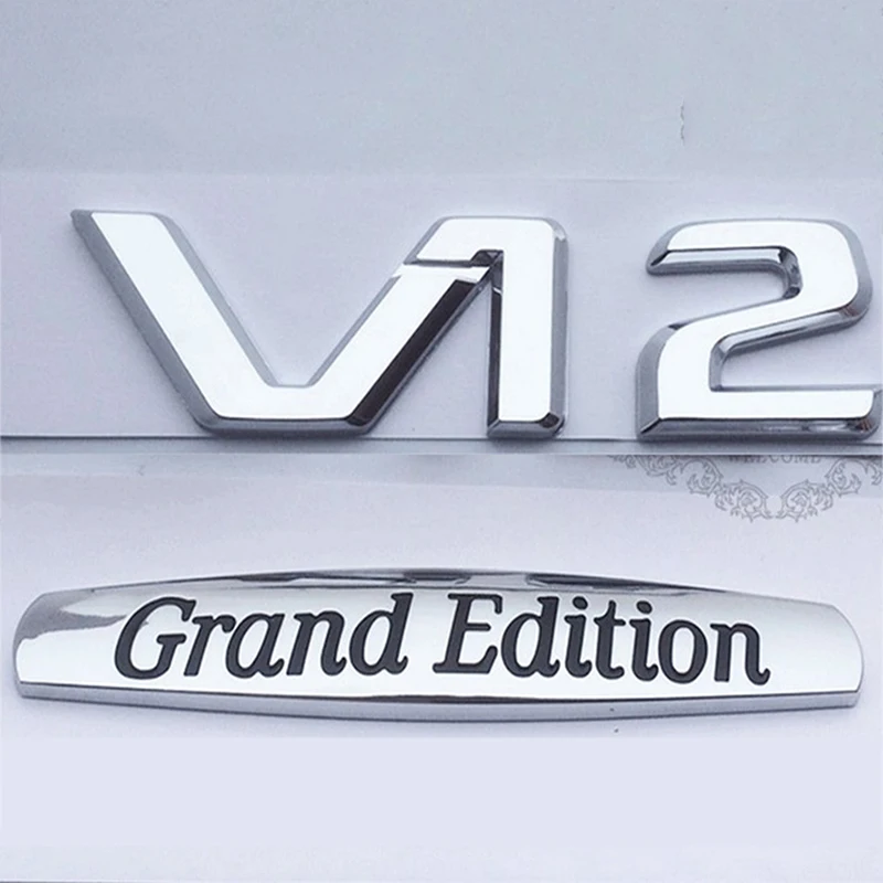 V12 Grand Edition List, Znak, Odznak na Mercedes Benz ML400 S350L Blatník Strane Logo Auta Styling Refitting Nálepky Pôvodné Písmo