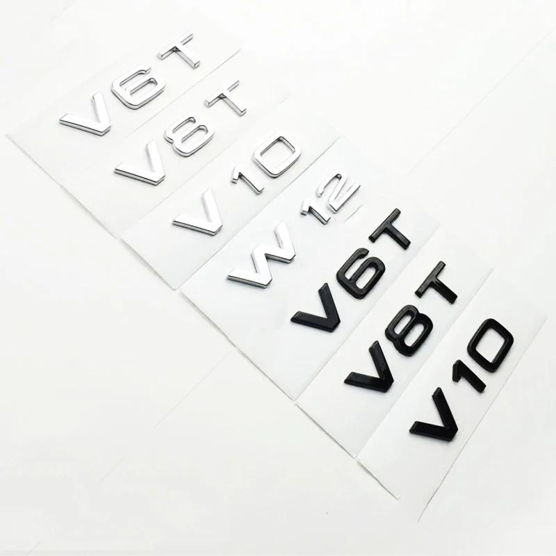 V6T V8T V10 W12 List Číslo Znak pre Audi A4L A5 A6L A7 A8L TT RS7 SQ5 Auto Styling Blatník Bočnom Zadnom Kufri Odznak s Logom Nálepky