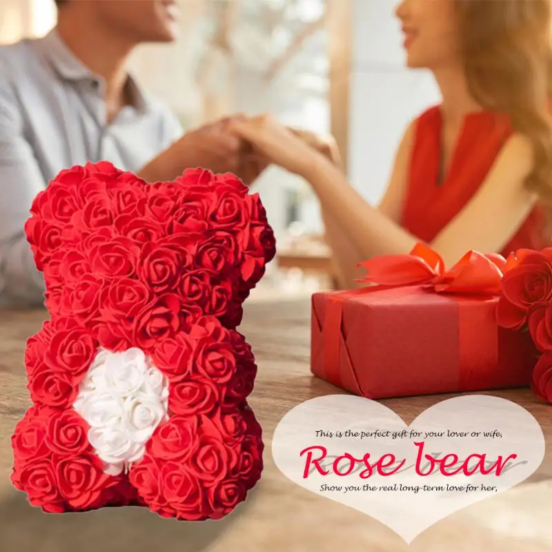Valentín Darček Ruže Macko Ruže Kvet Umelé Dekorácie Narodeninovej Oslavy Svadby Dekor Priateľku, Darček Dodávky