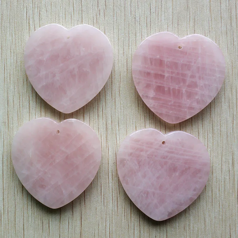 Veľkoobchod 4pcs/veľa 2019 nové Módne vysokej kvality prírodného kameňa ružová láska srdce tvar prívesky 50mm pre šperky robiť zadarmo