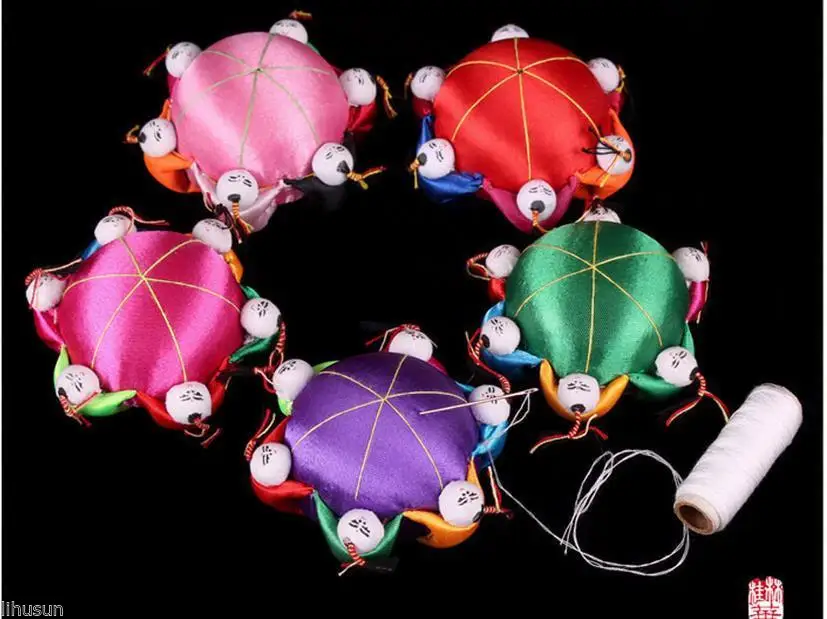 Veľkoobchod 6PCS Čínsky Ručné Klasické Hodváb pin Vankúš s 6cute deti