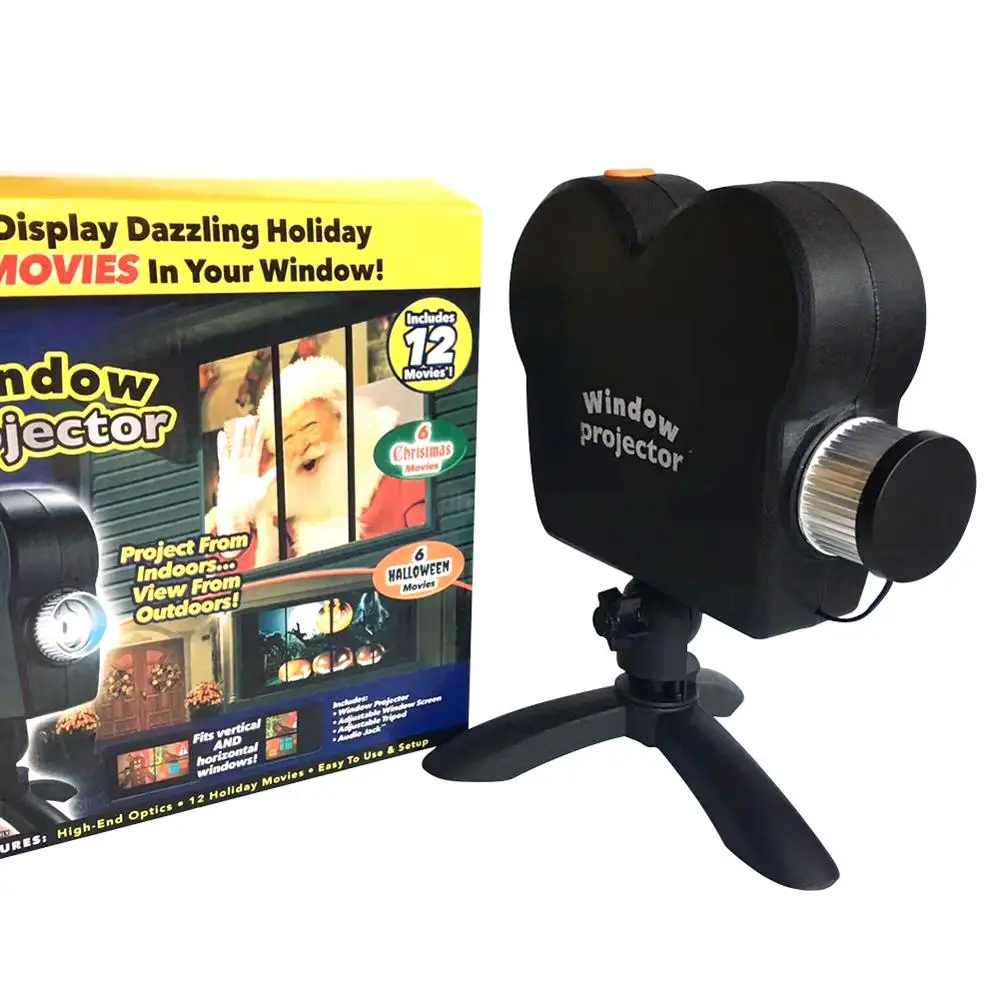 Vianočné Laserový Projektor 12 Filmy Mini Okno Domáce Kino Projektor Indoor/Outdoor Divov Domov Projektor