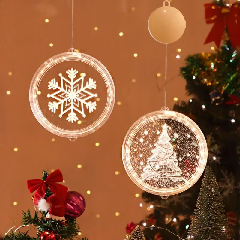 Vianočné Okno Bulík Čítanie Rozprávky Teplé Biele Závesné Svetlo Bell Elk Vianočný Strom Snowflake Prihlásiť Dizajn Batérie Nový Rok LED Lampa