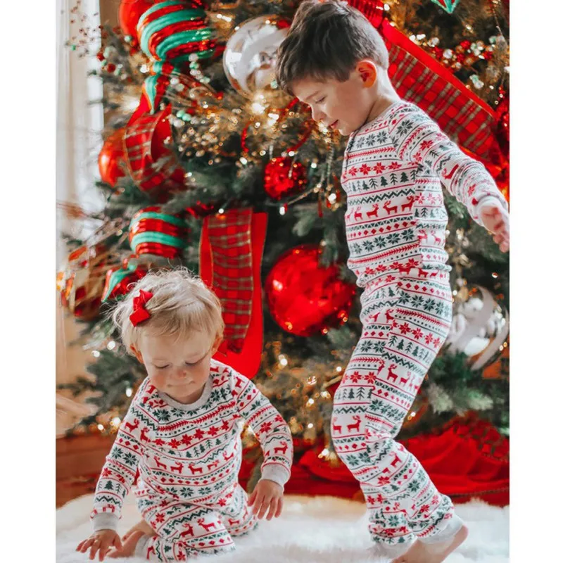Vianočné Rodiny Vyhovovali Rodič Dieťaťa Pyžamo Set Oblečenia Domáce Oblečenie Bavlny, Mäkké Dve Kus Nohavice Vyhovovali Pijamas Xmas Party Sleepwear