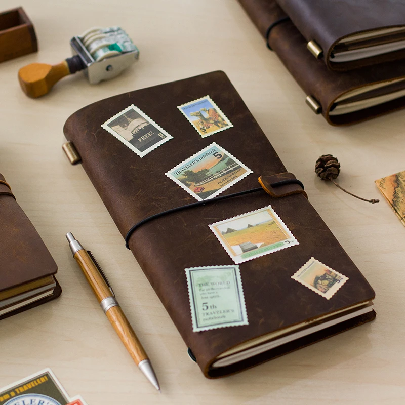 Vintage Originálne Kožené cestovné Notebook Denník Vestník Ručné Cowhide darček cestovný notebook KÚPIŤ 1 Získajte 5 Príslušenstvo
