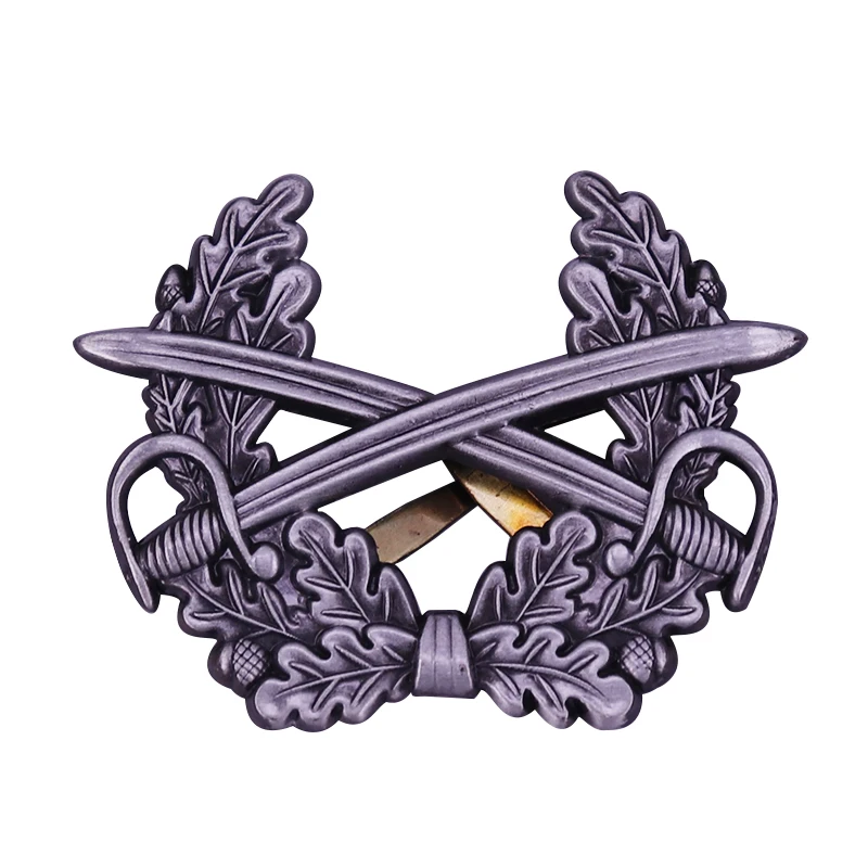 Vintage západného nemecka Heer Armády Sily Clonu Spp Kovové Odznak Kríženej Meče Vavrínový Veniec Vojenské klasický symbol pechoty