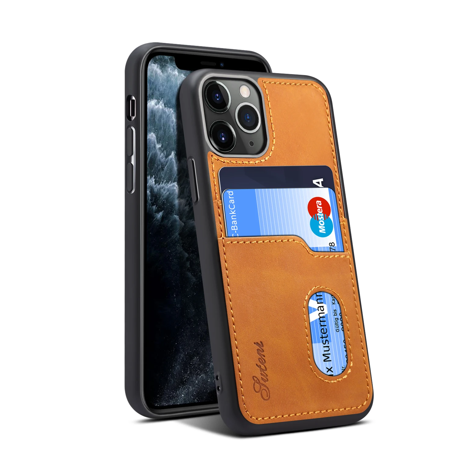 Vizitky, Vrecko Kožený obal pre Iphone 12 11 Pro Max Mini Anti-slip Silnú Ochranu Vybavené Prípadoch