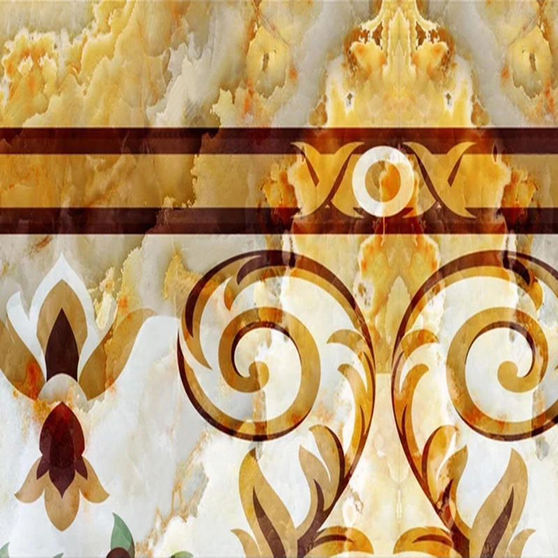 Vlastné Samolepiace Podlahy Tapety 3D Mramorový Vzor Európsky Štýl Obývacia Izba Hotel Nepremokavé 3D dlažieb Nálepky nástenné Maľby