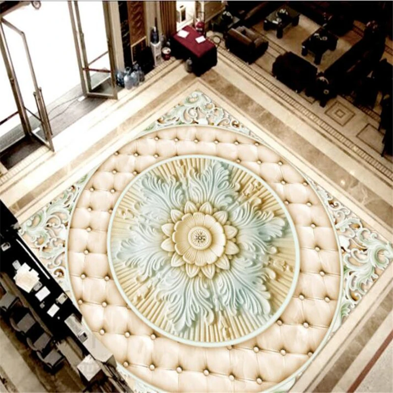 Vlastné tapetu 3d podlahy Klasického vzoru Európskej Roman reliéfy kvety Hodvábneho Materiálu Vysokej Kvality Strop 3d Tapety