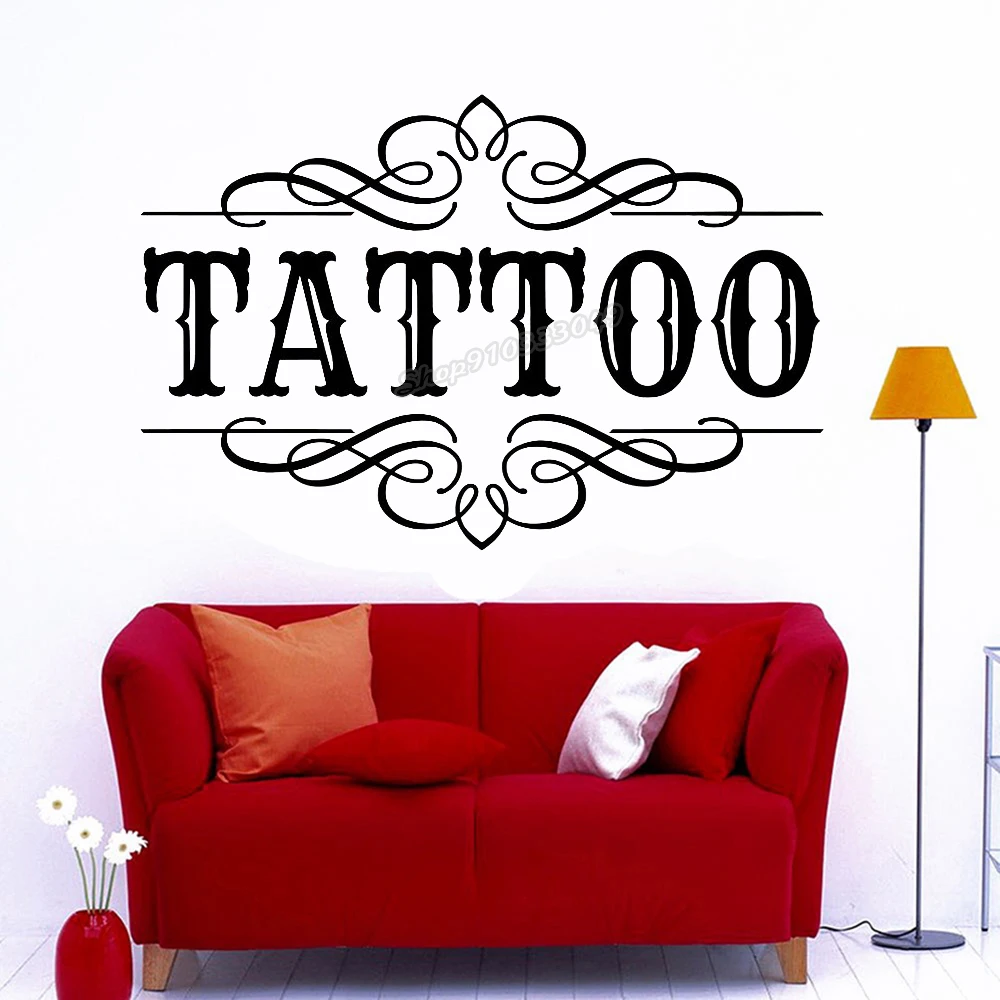 Vlastné Tetovanie Logo Stenu, Nálepky Na Tattoo Salón Dekor Vinyl Tattoo Studio Samolepky Na Stenu Okno Dekor Vymeniteľné Umenie Obtlačky B164