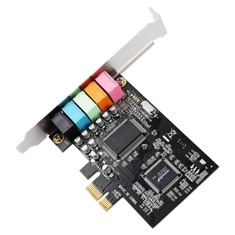 Vnútorný 5.1 3D Stereo PCI-e X1 Zvuková Karta 32/64 Bit Zvuková Karta PCI Express Adaptér pre PC Windows 10 s Nízkym Profilom Držiak