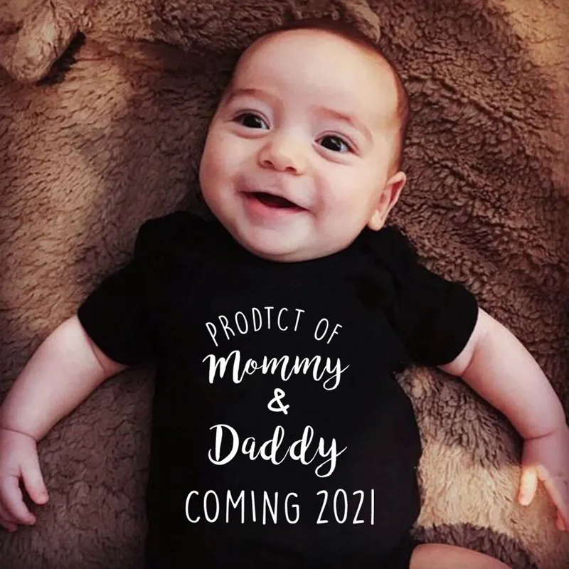 Vtipné Produkt Mammy a Ocko Prichádza 2021 Písmená Unisex Novorodenca Chlapci Dievčatá Romper Kombinézu Jumpsuit Sunsuit Oblečenie