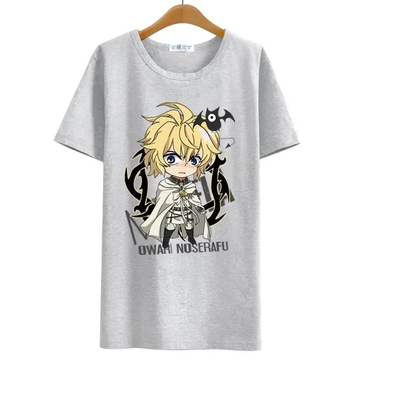 Vysoko-Q Cartoon Seraph na konci T-Shirts tričko tees bavlna Yuichiro Hyakuya cartoon Mikaela Hyakuya t-shirt tees tričko