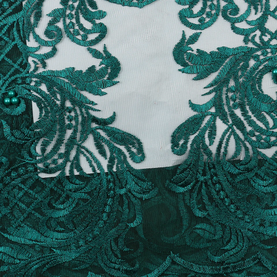 Vyšívanie Korálkami Svadobné Šnúrky Tkaniny Smaragdovo Zelená Farba Kvetu Elegantný Francúzsky Afriky Nigérijský Najnovší Dizajn Nový Štýl
