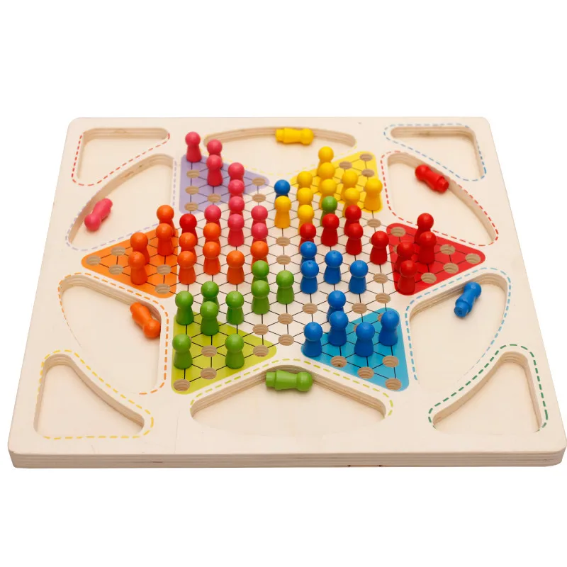 Vzdelávacie detské Drevené hračky Deti Dáma Lietania šach Dieťatku drevené Puzzle, hračky
