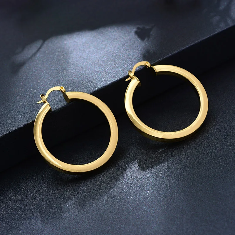 WANDO zlatá farba kolo vyhlásenie náušnice Pre Ženy/Dievča Zlaté Farba Klasické Módne Šperky Strany Svadobné Dary Earings E79