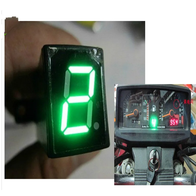 Waterprof Univerzálne 5 Rýchlosť Digital Gear Indikátor Motocykel Motorke Motocross Displej radiacej Páky Senzory Výstroj Displeji zelená